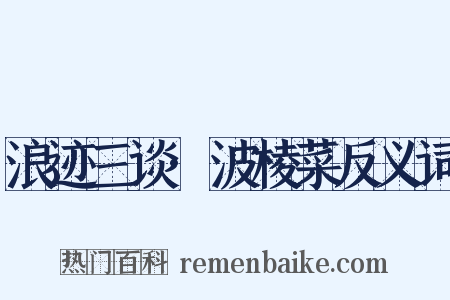 浪迹三谈·波棱菜反义词是什么意思的图片